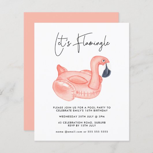 Budget Pool Party Flamingle Geburtstag (Vorne/Hinten)