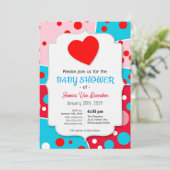 Budget Pop Art Baby Dusche Einladung (Stehend Vorderseite)
