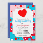 Budget Pop Art Baby Dusche Einladung (Vorne/Hinten)