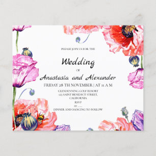 Budget/Poppy/Wedding Einladung. Flyer