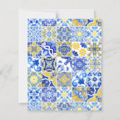 Budget Portugiesischer Tile Blue Yellow Wedite Ein (Rückseite)