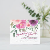 Budget Post Wedding Brunch Wasserfarbe Rose Peonie (Stehend Vorderseite)