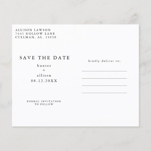 Budget Postkarte | SAVE THE DATE | Kalender Flyer (Hinten)