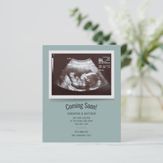 Budget Pregnancy Ankündigung Ultrasound Foto (Stehend Vorderseite)