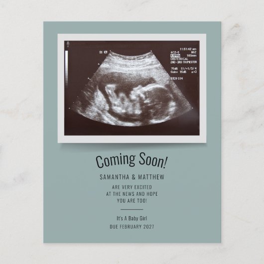 Budget Pregnancy Ankündigung Ultrasound Foto (Vorderseite)
