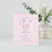Budget Princess Crown Pink Little Girl Geburtstag (Stehend Vorderseite)