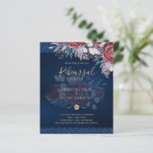 Budget Probe Dinner Burgundy Blue Floral Lace (Stehend Vorderseite)