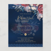 Budget Probe Dinner Burgundy Blue Floral Lace (Vorderseite)