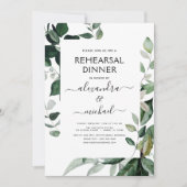 Budget Probe Dinner Foliage Grüne Elegant Einladung (Vorderseite)