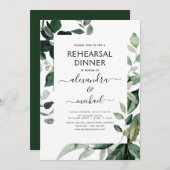 Budget Probe Dinner Foliage Grüne Elegant Einladung (Vorne/Hinten)