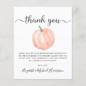 Budget Pumpkin Baby Dusche Danke Karte (Vorderseite)