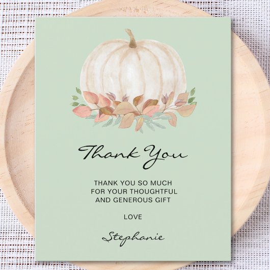 Budget Pumpkin Baby Dusche Green Danke Karte