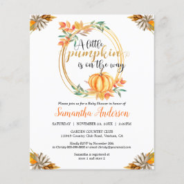 Budget Pumpkin Baby Shower Einladung