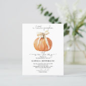 Budget Pumpkin Bow Kinderdusche Einladung (Stehend Vorderseite)