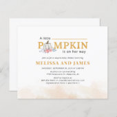 Budget Pumpkin Couples Kinderdusche Einladung (Vorne/Hinten)