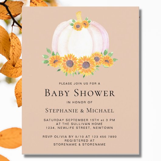 Budget Pumpkin Couples Kinderdusche Einladung