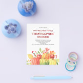 Budget Pumpkin Erntedank Dinner Einladung Flyer (Einzeln)