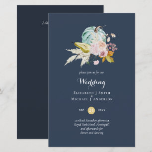 BUDGET Pumpkin Fall Blumenhochzeit Einladung A9