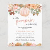 Budget Pumpkin Fall Floral Baby Dusche Einladung (Vorderseite)