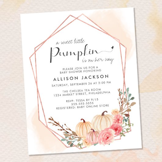 Budget Pumpkin Floral Baby Dusche