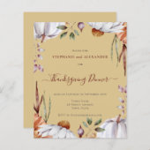 Budget Pumpkin Floral Erntedank Einladung (Vorne/Hinten)