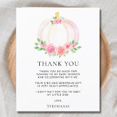 Budget Pumpkin Girl's Baby Shower Danke Karte