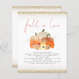 Budget Pumpkin Glitzer QR Fall in Liebe Hochzeit