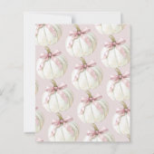 Budget Pumpkin & Pink Bow Baby Dusche Einladung (Rückseite)