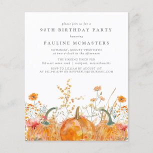 Budget Pumpkin Wildblume Fall 90. Geburtstag