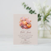 Budget Pumpkins Fall Bridal Dusche Einladungen (Stehend Vorderseite)