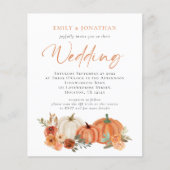 Budget Pumpkins Fall Florals QR Wedite Einladung (Vorderseite)