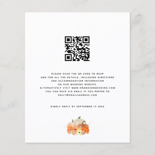Budget Pumpkins Glitzer Wir machen QR Hochzeit Ein (Rückseite)