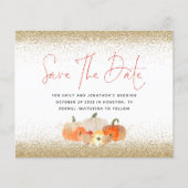Budget Pumpkins Gold Glitzer QR Save the Date (Vorderseite)