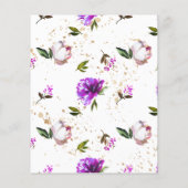 Budget Purple Blumen Wreath Wedding Einladung (Rückseite)