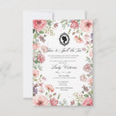 Budget Purple Florals Bridgerton Birthday Party Einladung (Vorderseite)