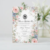 Budget Purple Florals Bridgerton Birthday Party Einladung (Stehend Vorderseite)