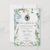 Budget Purple Florals Bridgerton Birthday Party Einladung (Vorderseite)