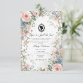 Budget Purple Florals Bridgerton Birthday Party Einladung (Stehend Vorderseite)