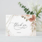 Budget Purple Florals Bridgerton Bridal Shower Dankeskarte (Stehend Vorderseite)