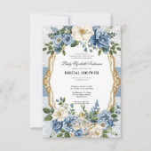 Budget purple Florals Bridgerton Bridal Shower Einladung (Vorderseite)