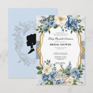 Budget purple Florals Bridgerton Bridal Shower Einladung