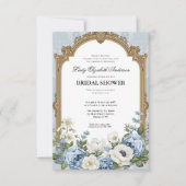 Budget purple Florals Bridgerton Bridal Shower Einladung (Vorderseite)