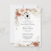 Budget Purple Florals Bridgerton Bridal Shower Einladung (Vorderseite)