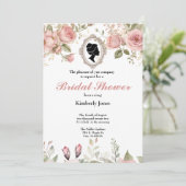 Budget Purple Florals Bridgerton Bridal Shower Einladung (Stehend Vorderseite)