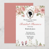 Budget Purple Florals Bridgerton Bridal Shower Einladung (Vorne/Hinten)