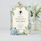 Budget purple Florals Bridgerton Bridal Shower Einladung (Stehend Vorderseite)