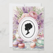 Budget Purple Florals Bridgerton Bridal Shower Einladung (Rückseite)
