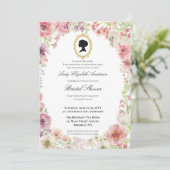 Budget Purple Florals Bridgerton Bridal Shower Einladung (Stehend Vorderseite)