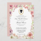 Budget Purple Florals Bridgerton Bridal Shower Einladung (Vorne/Hinten)