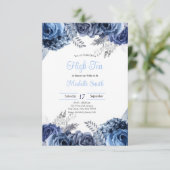 Budget Purple Florals Bridgerton Bridal Shower Einladung (Stehend Vorderseite)